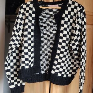 Philosophy Black and White Checkered Sweater